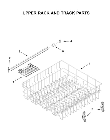 Upper rack and track parts