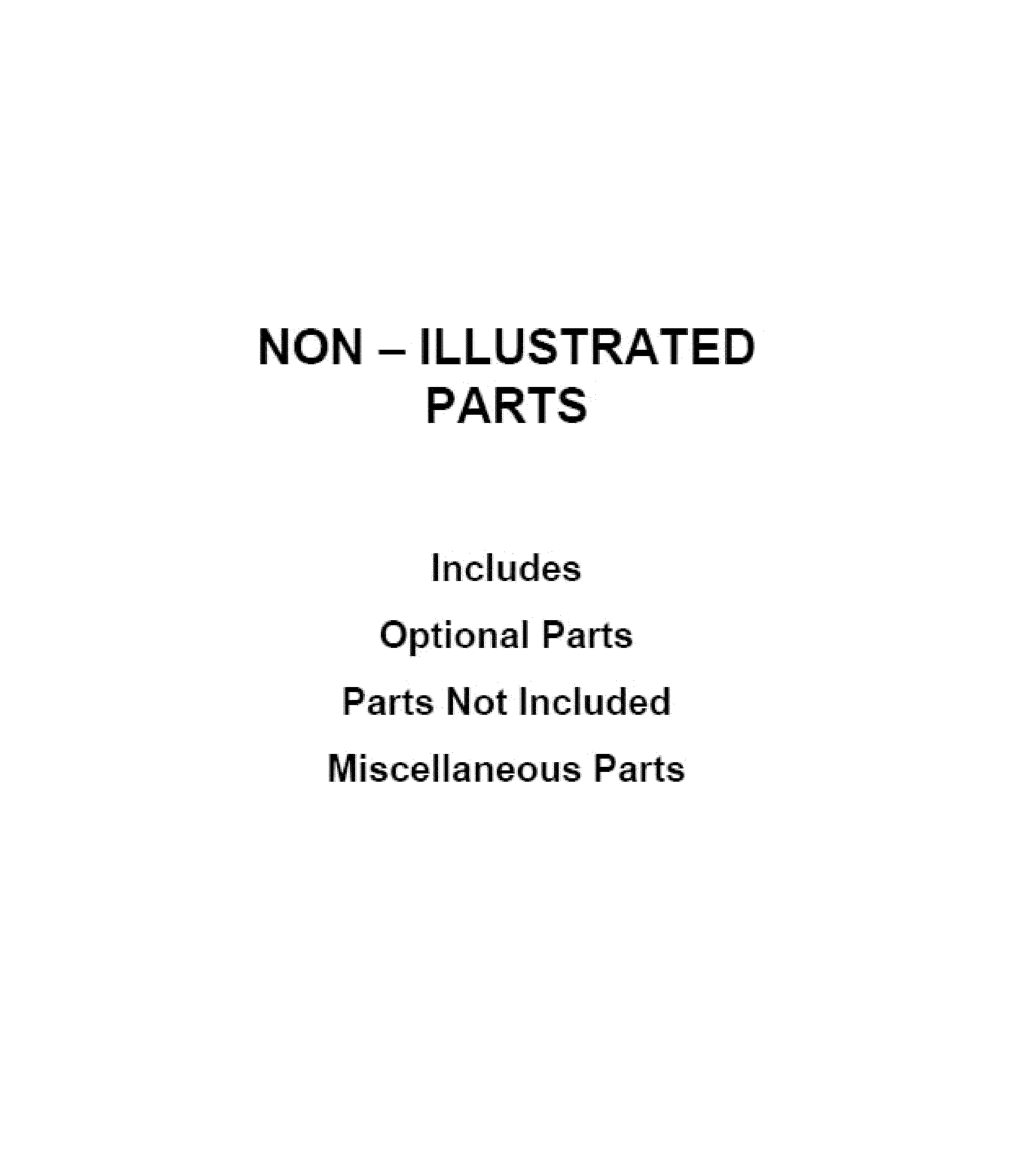 OPTIONAL PARTS (NOT INCLUDED)