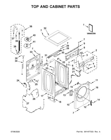 Top and cabinet parts