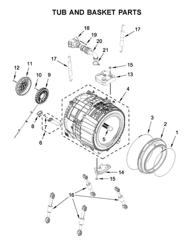Tub and basket parts