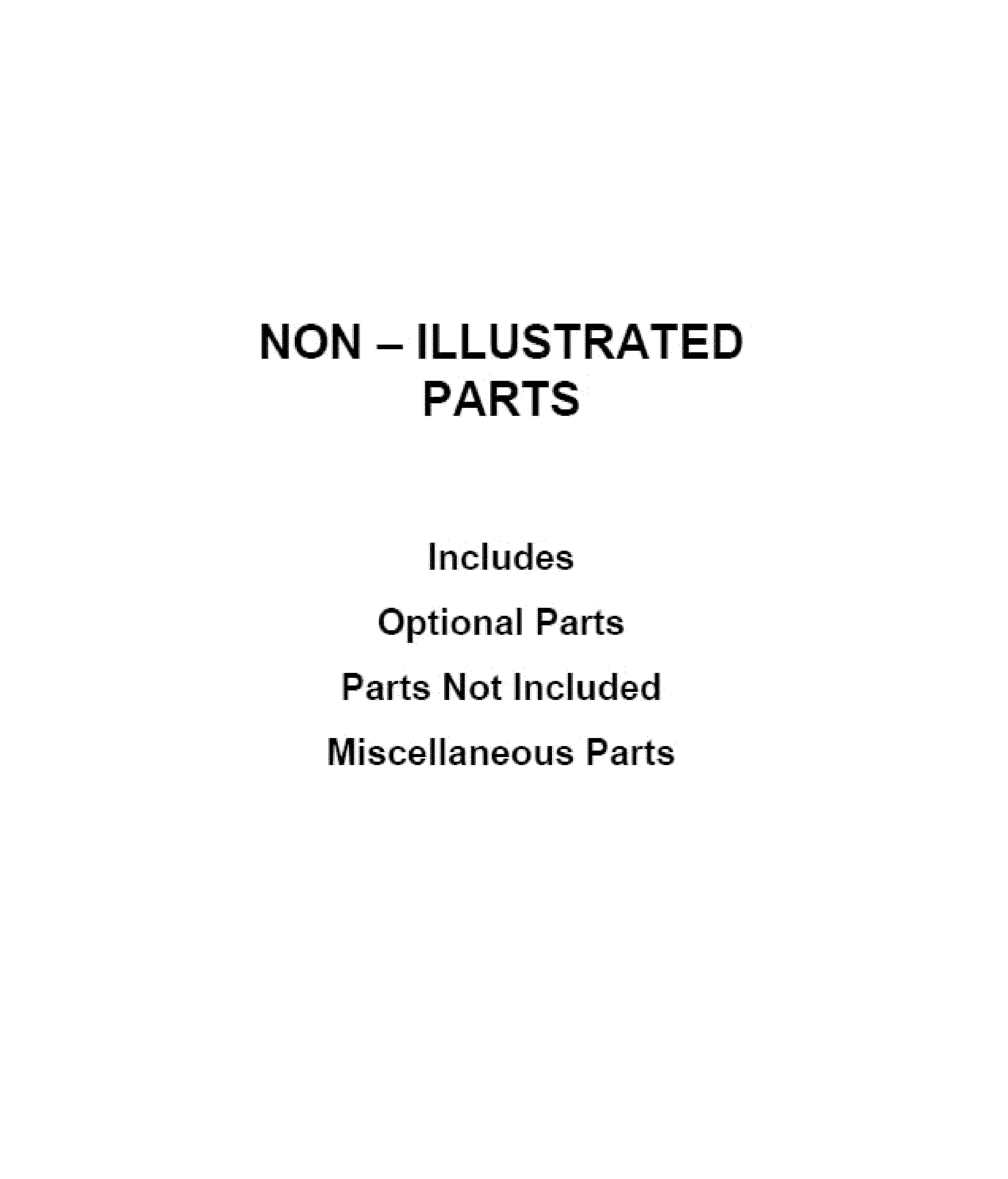 OPTIONAL PARTS (NOT INCLUDED)