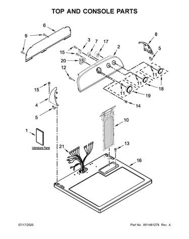 Top and console parts