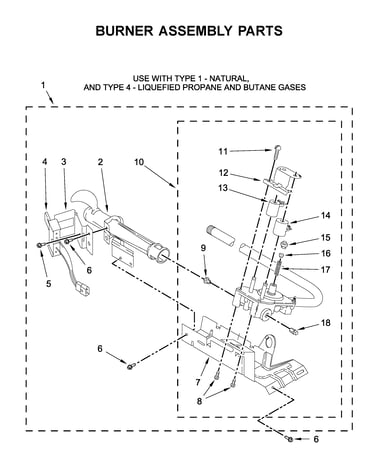 Burner assembly parts