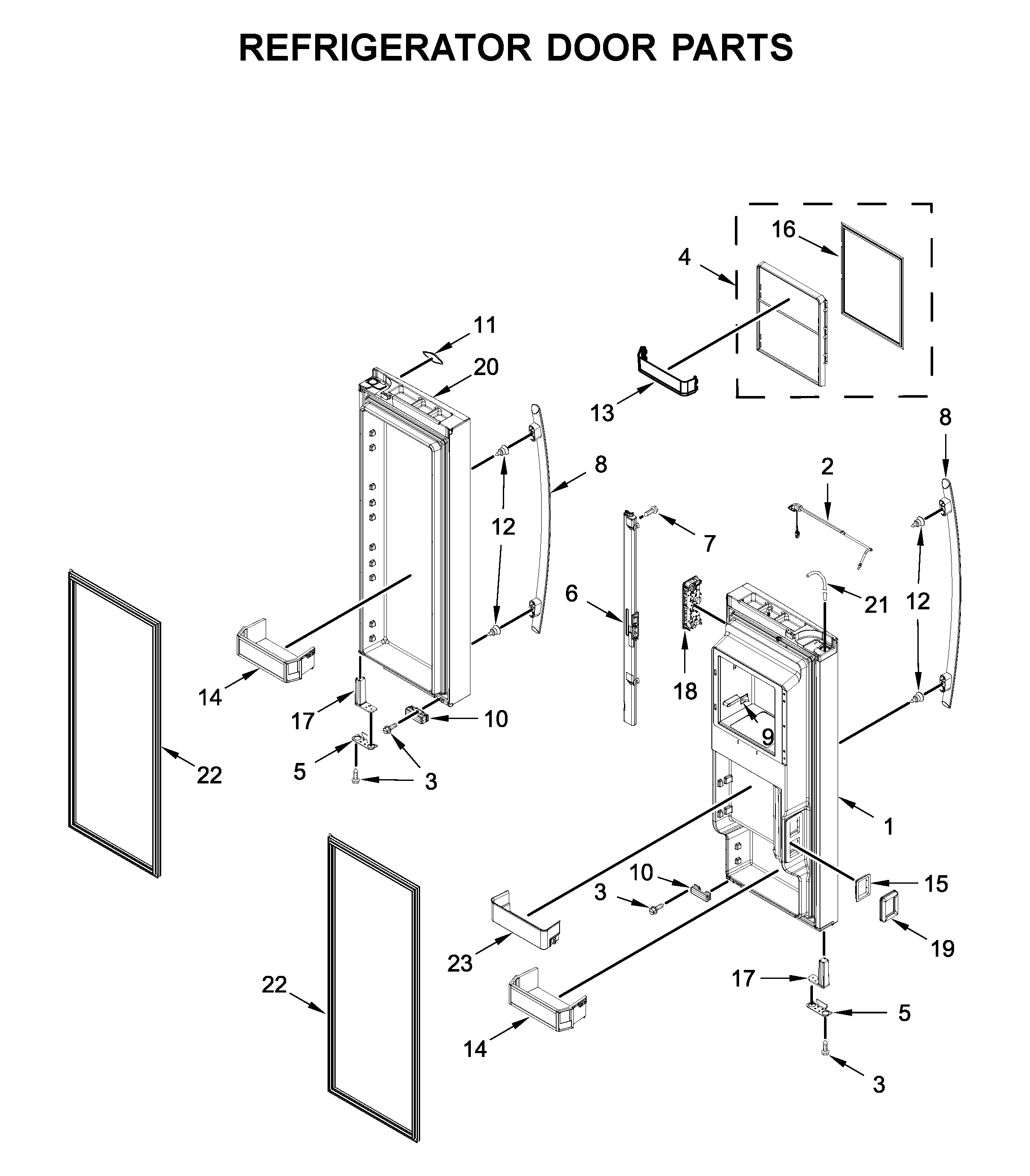 Refrigerator door parts