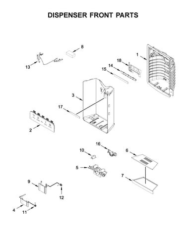 Dispenser front parts