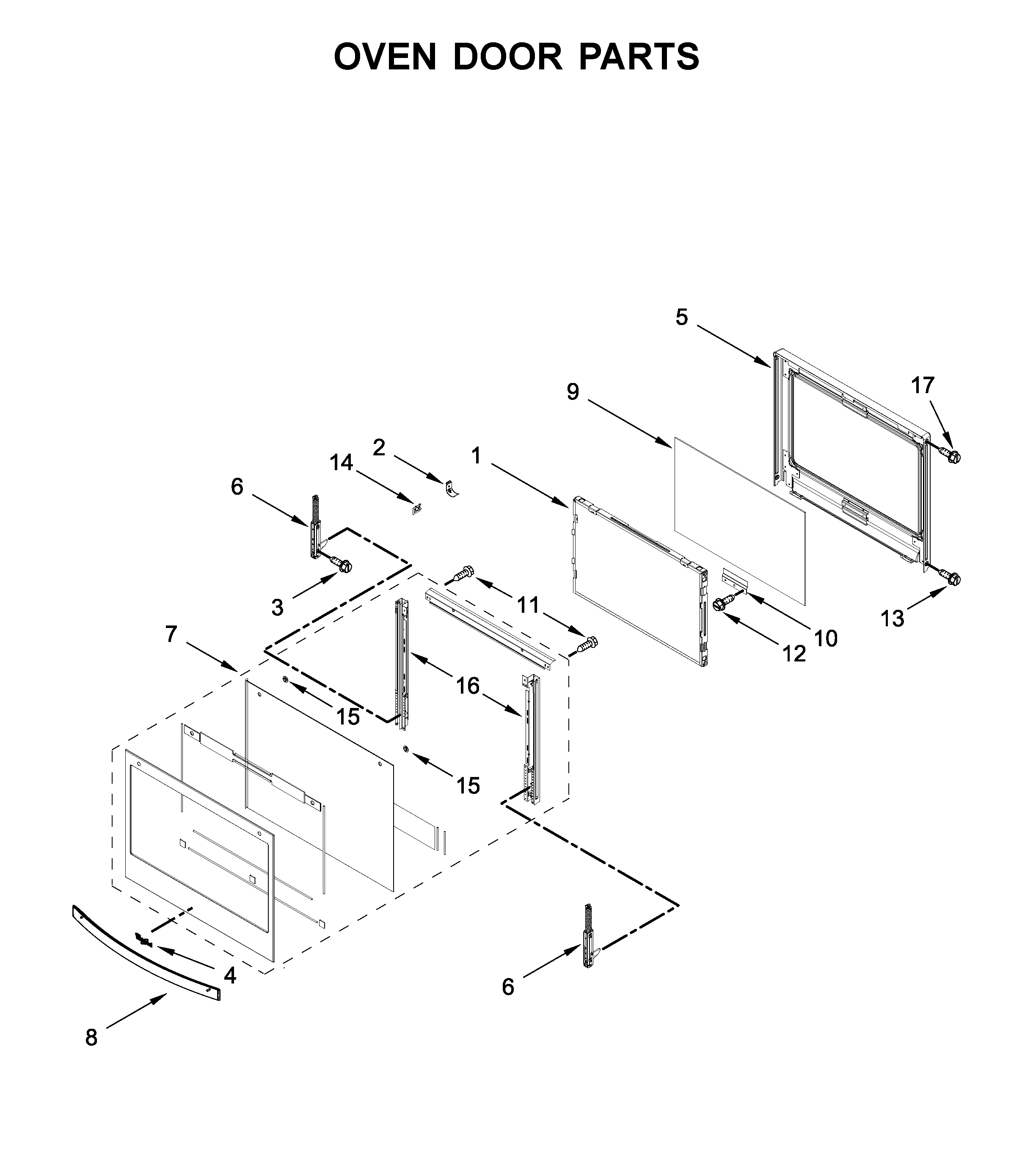 Oven door parts