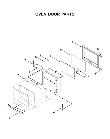 Oven door parts