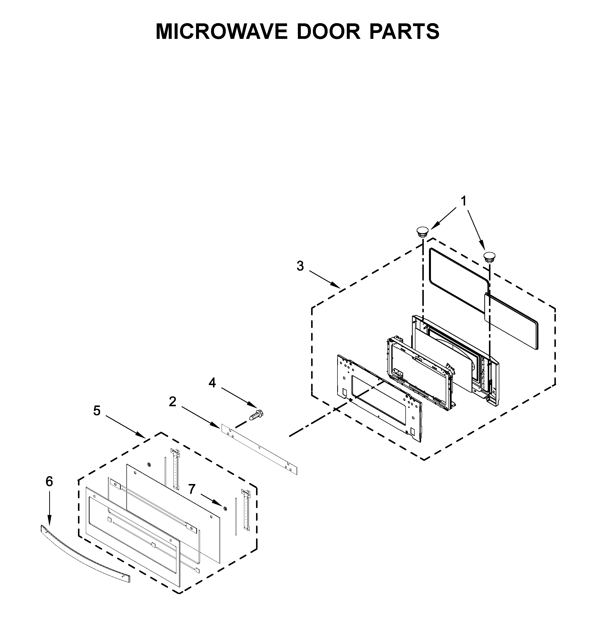 Microwave door parts
