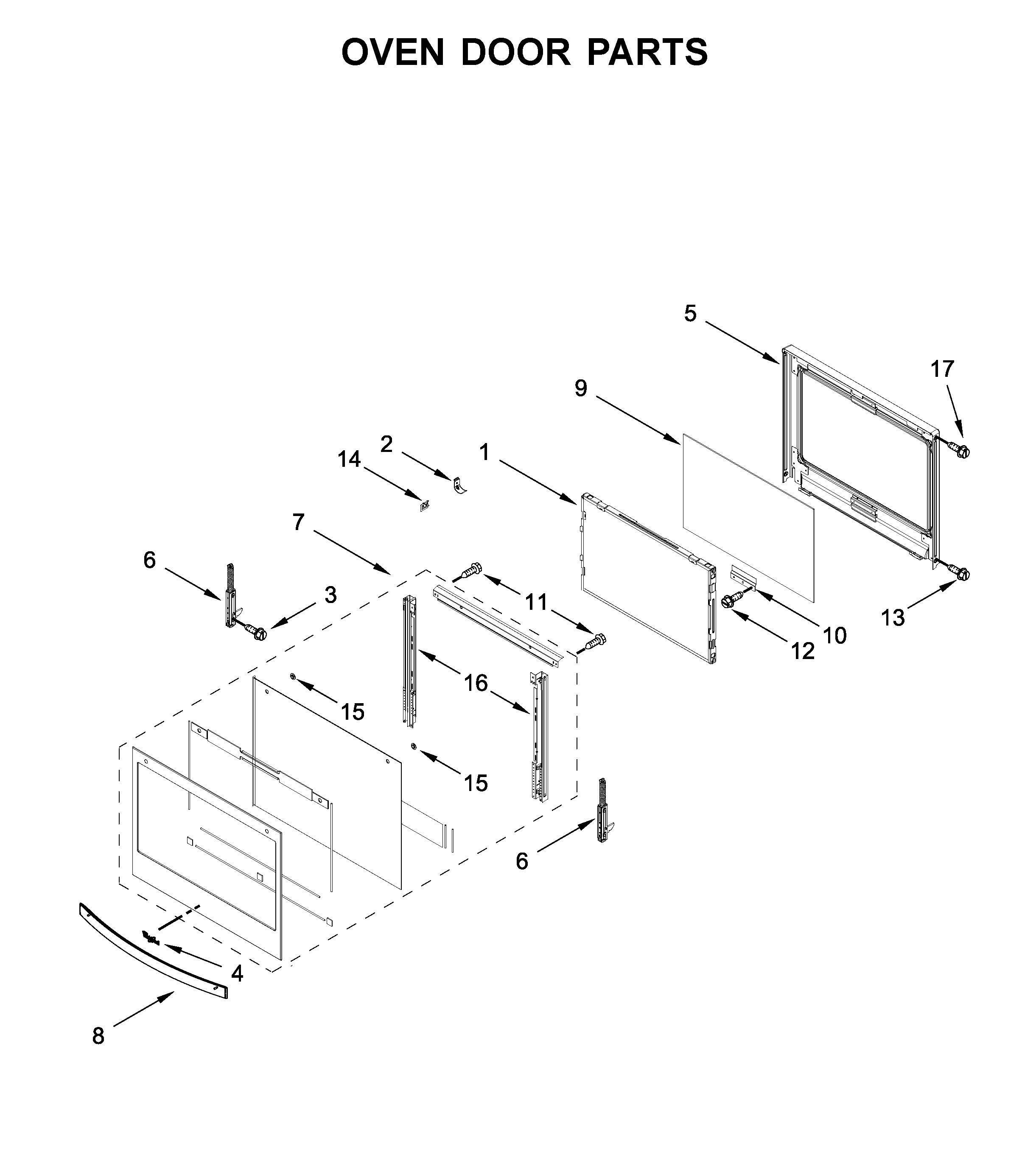 Oven door parts