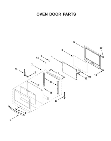 Oven door parts