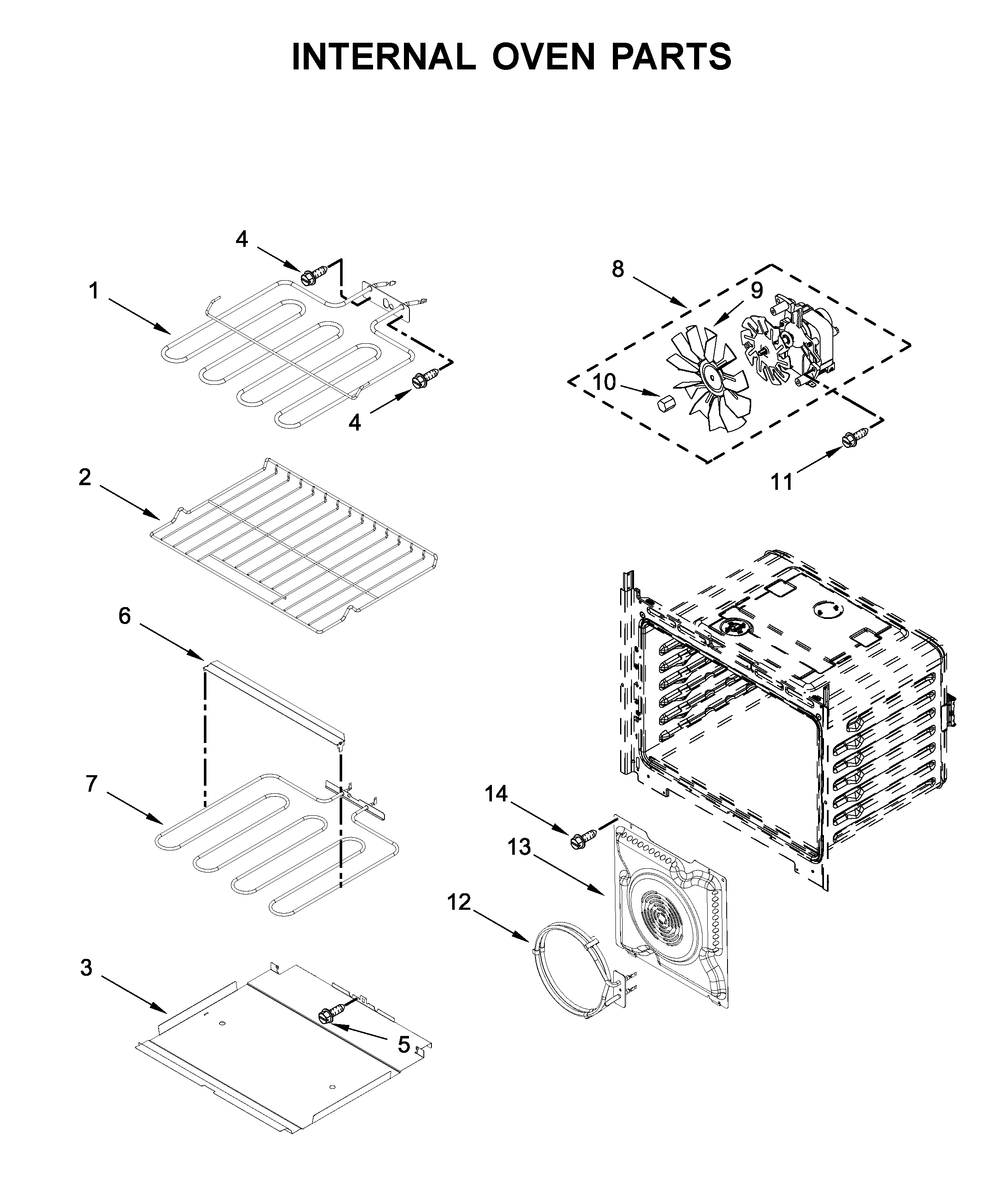 Internal oven parts