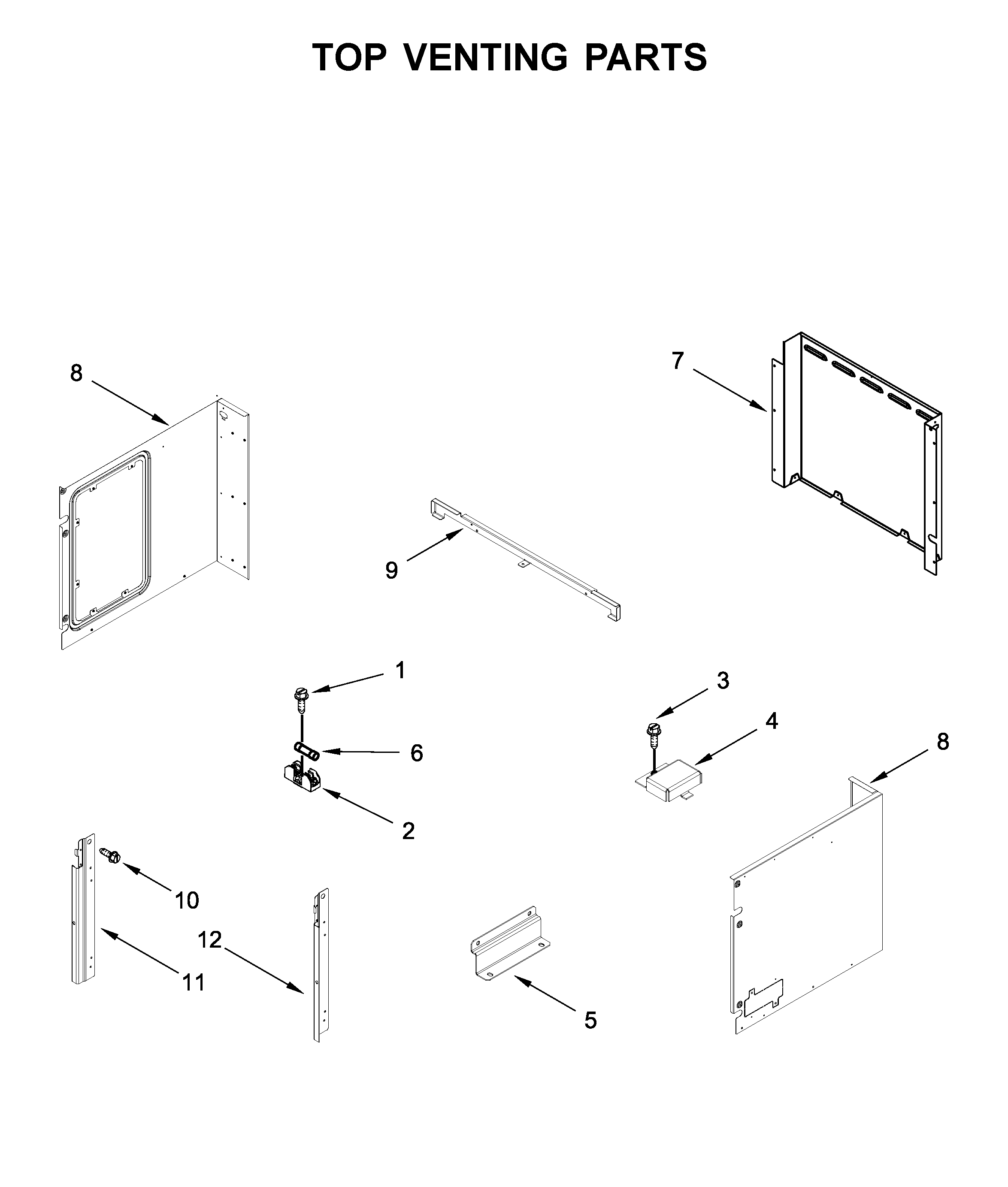 Top venting parts