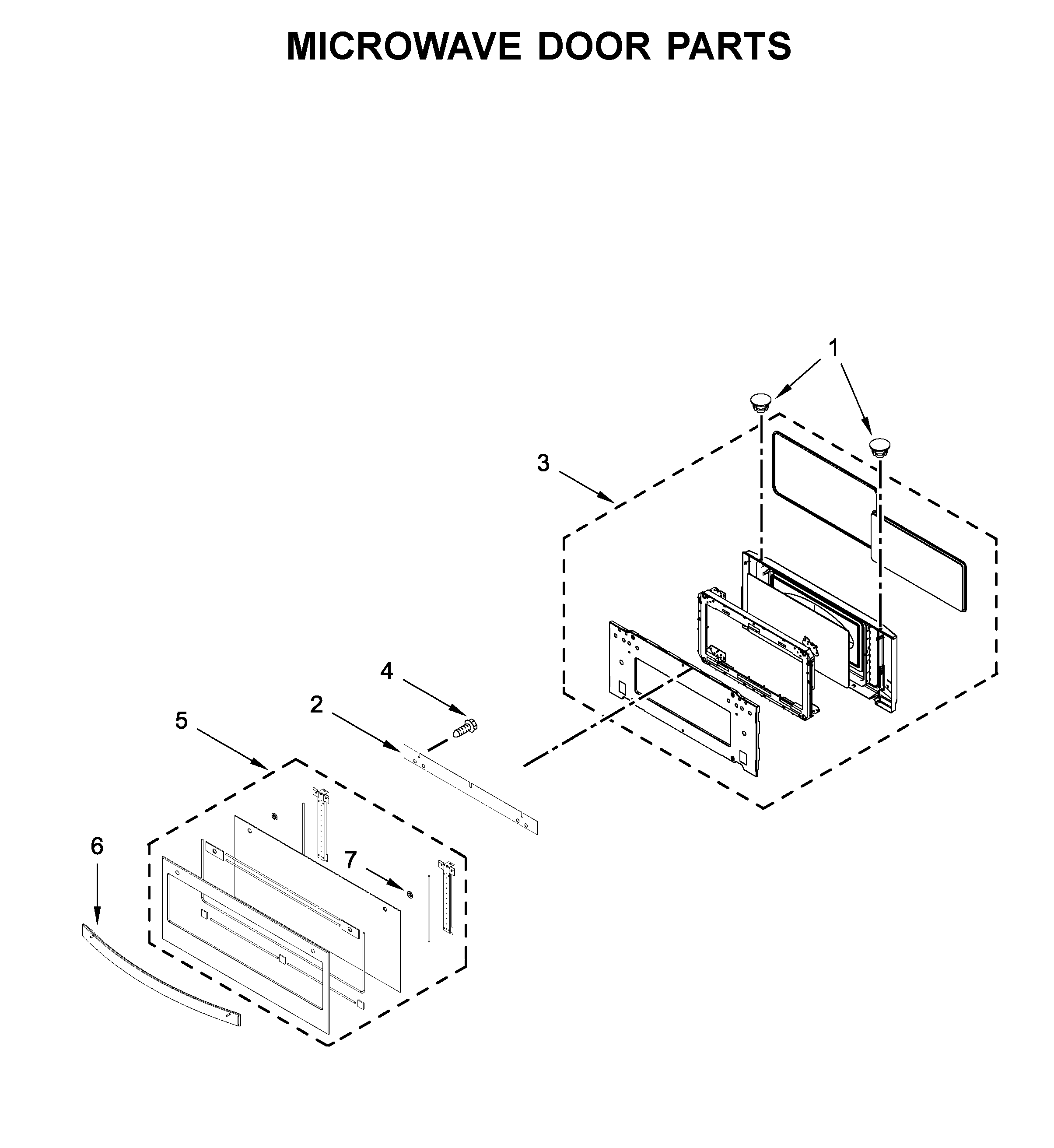 Microwave door parts