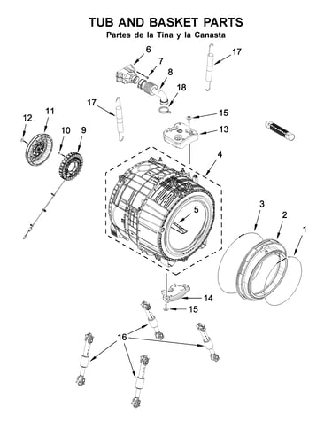 Tub and basket parts