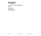 Whirlpool WML75011HV7 cover sheet diagram