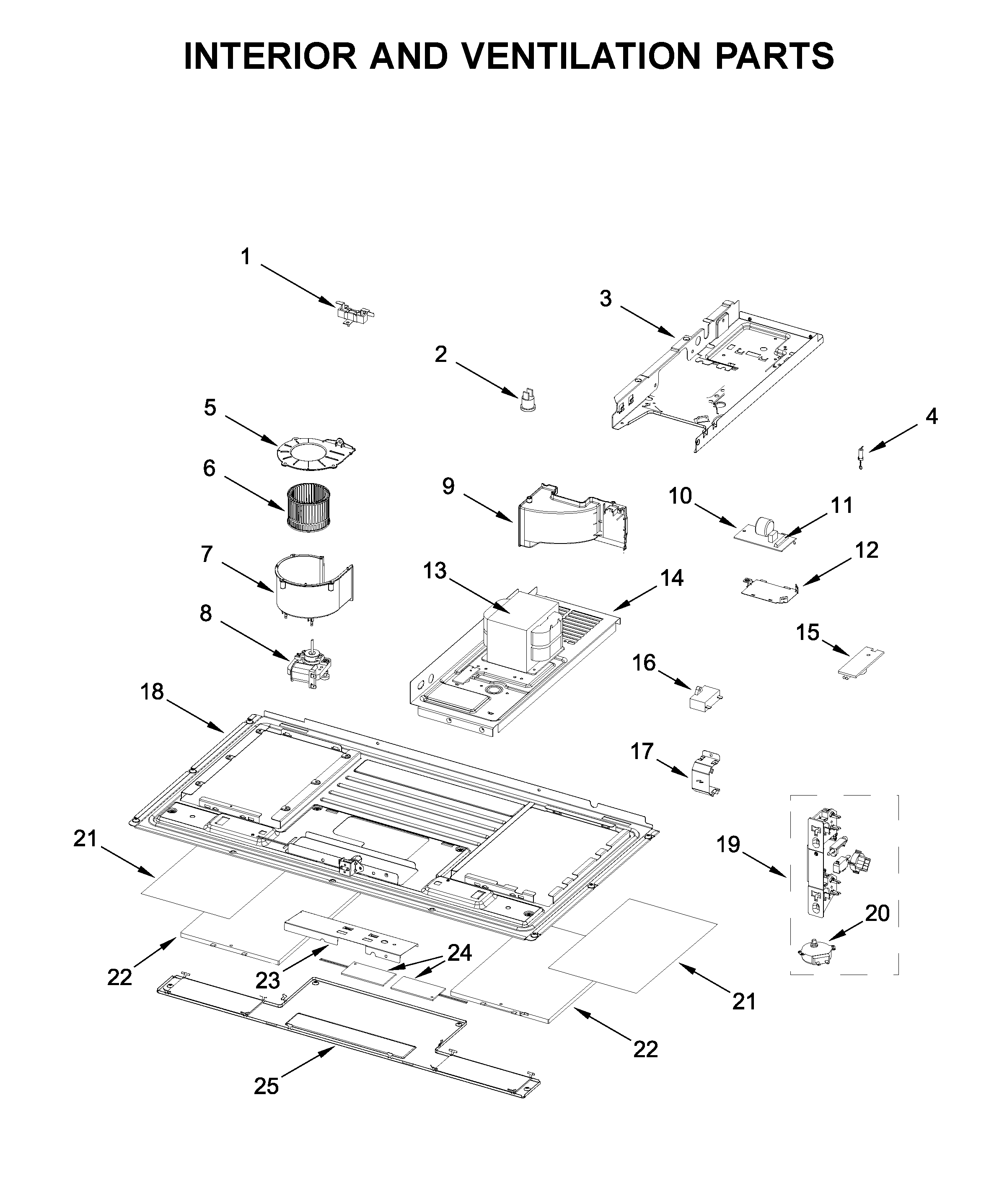 Interior and ventilation parts