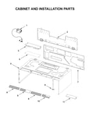 Cabinet and installation parts