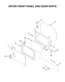 Dryer front panel and door parts