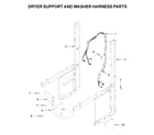 Whirlpool WET4027HW1 dryer support and washer harness parts diagram