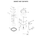 Whirlpool WET4027HW1 basket and tub parts diagram