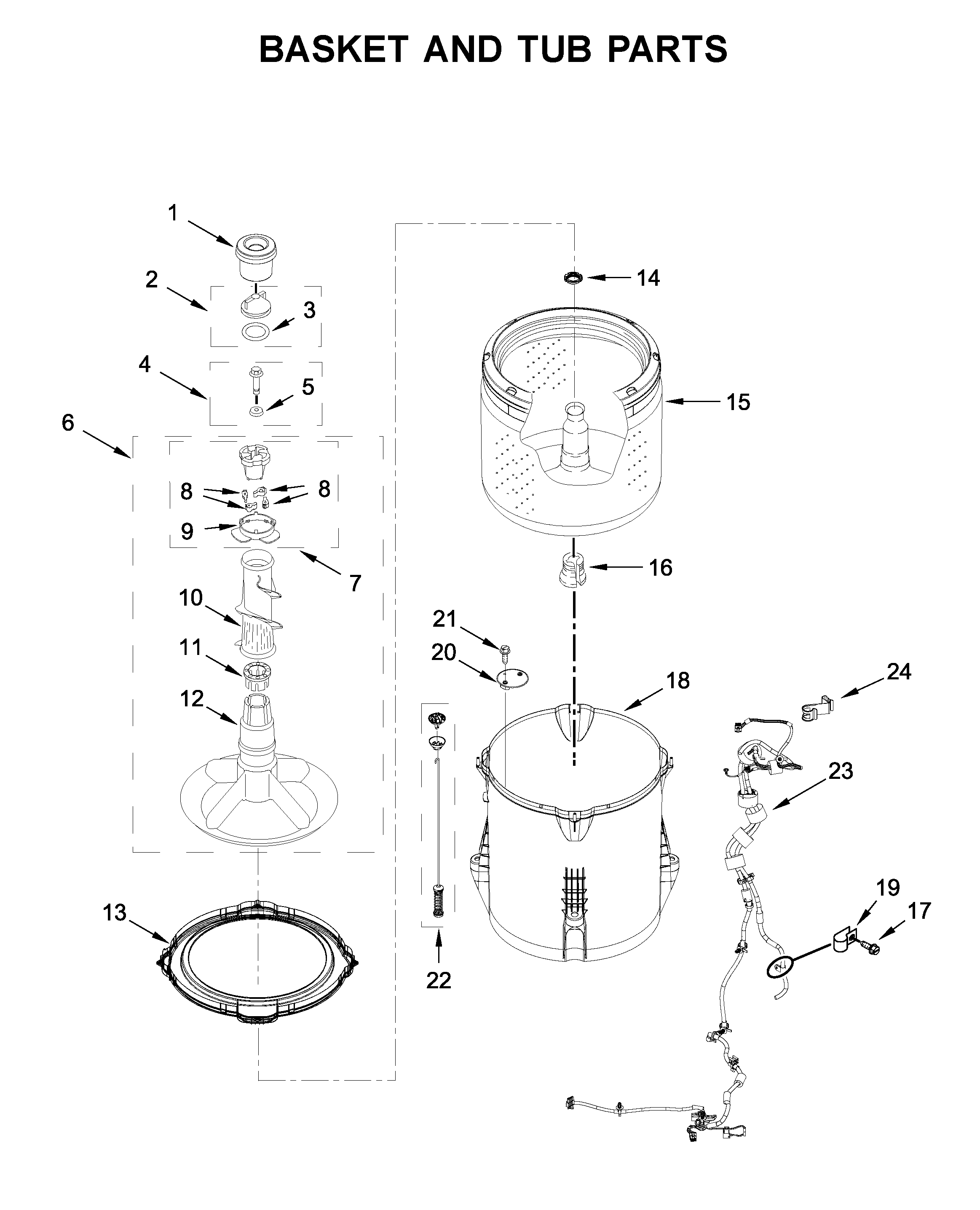 Basket and tub parts