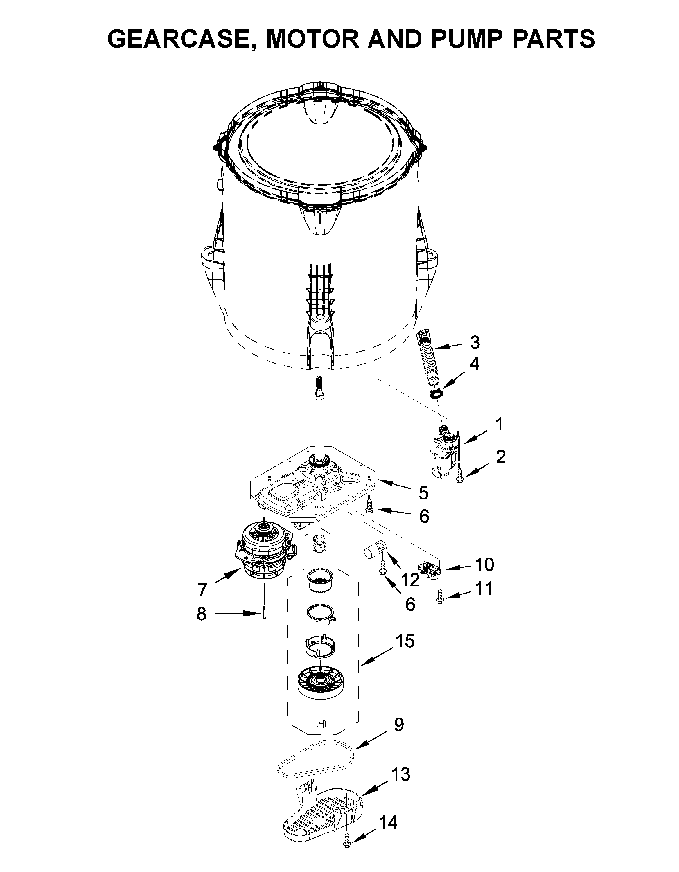 Gearcase, motor and pump parts