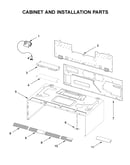Cabinet and installation parts