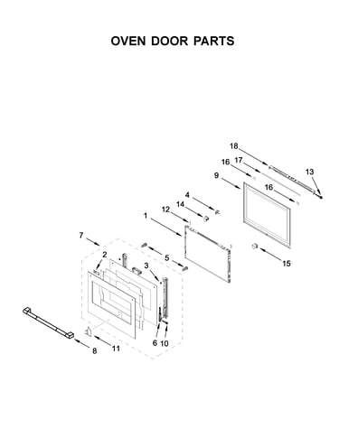 Oven door parts