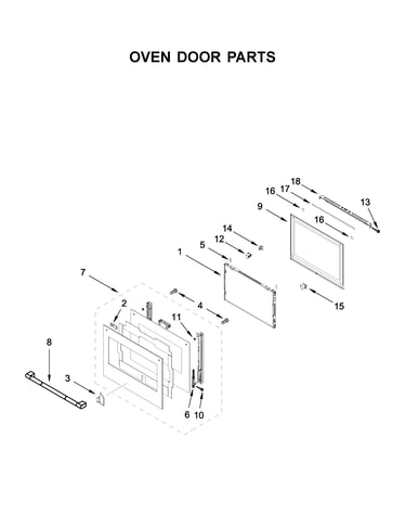 Oven door parts