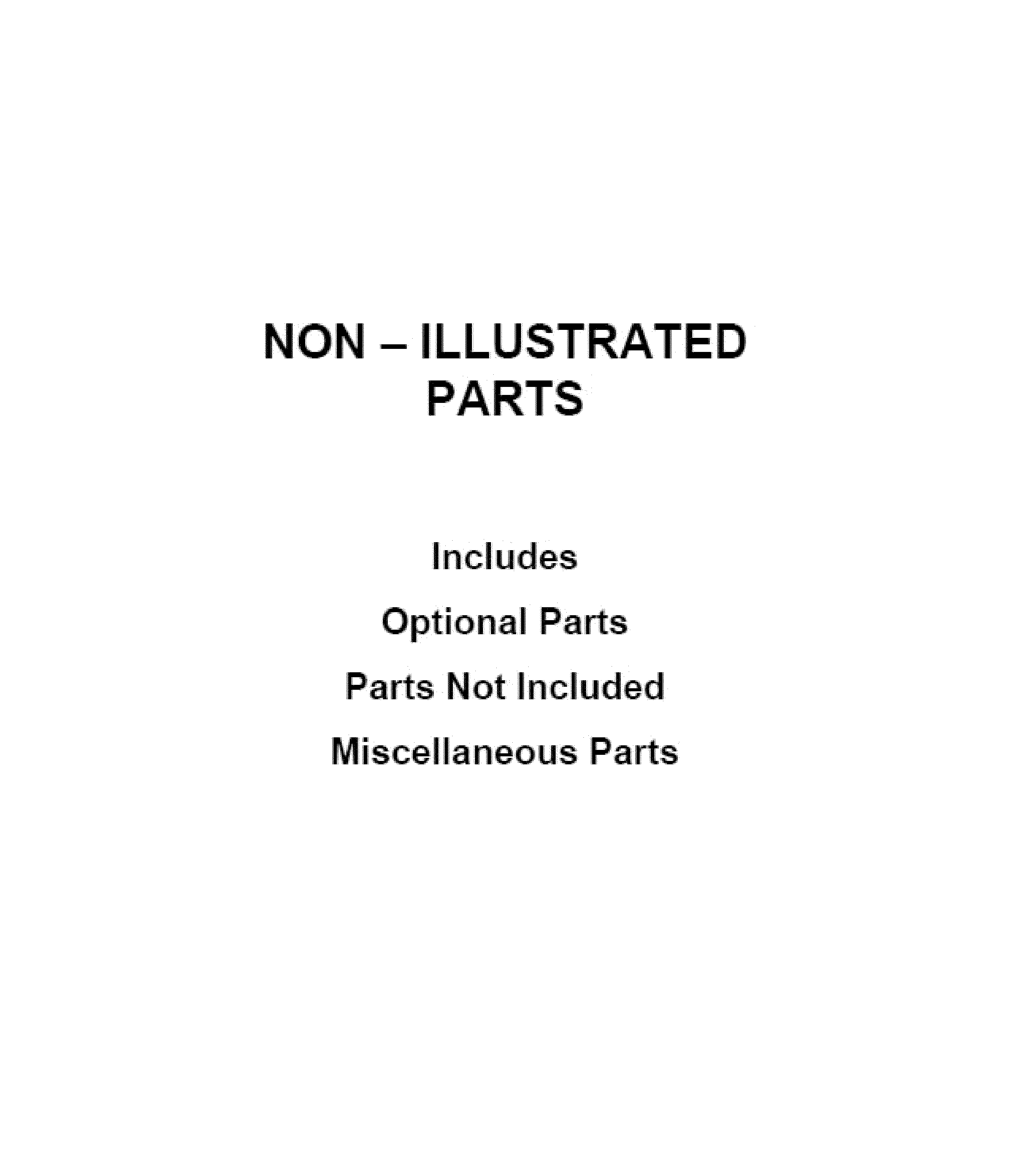 OPTIONAL PARTS (NOT INCLUDED)