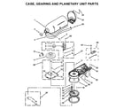 KitchenAid 5KSM125BCU4 case, gearing and planetary unit parts diagram