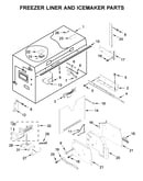 Freezer liner and icemaker parts