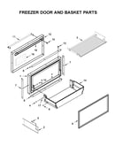 Freezer door and basket parts