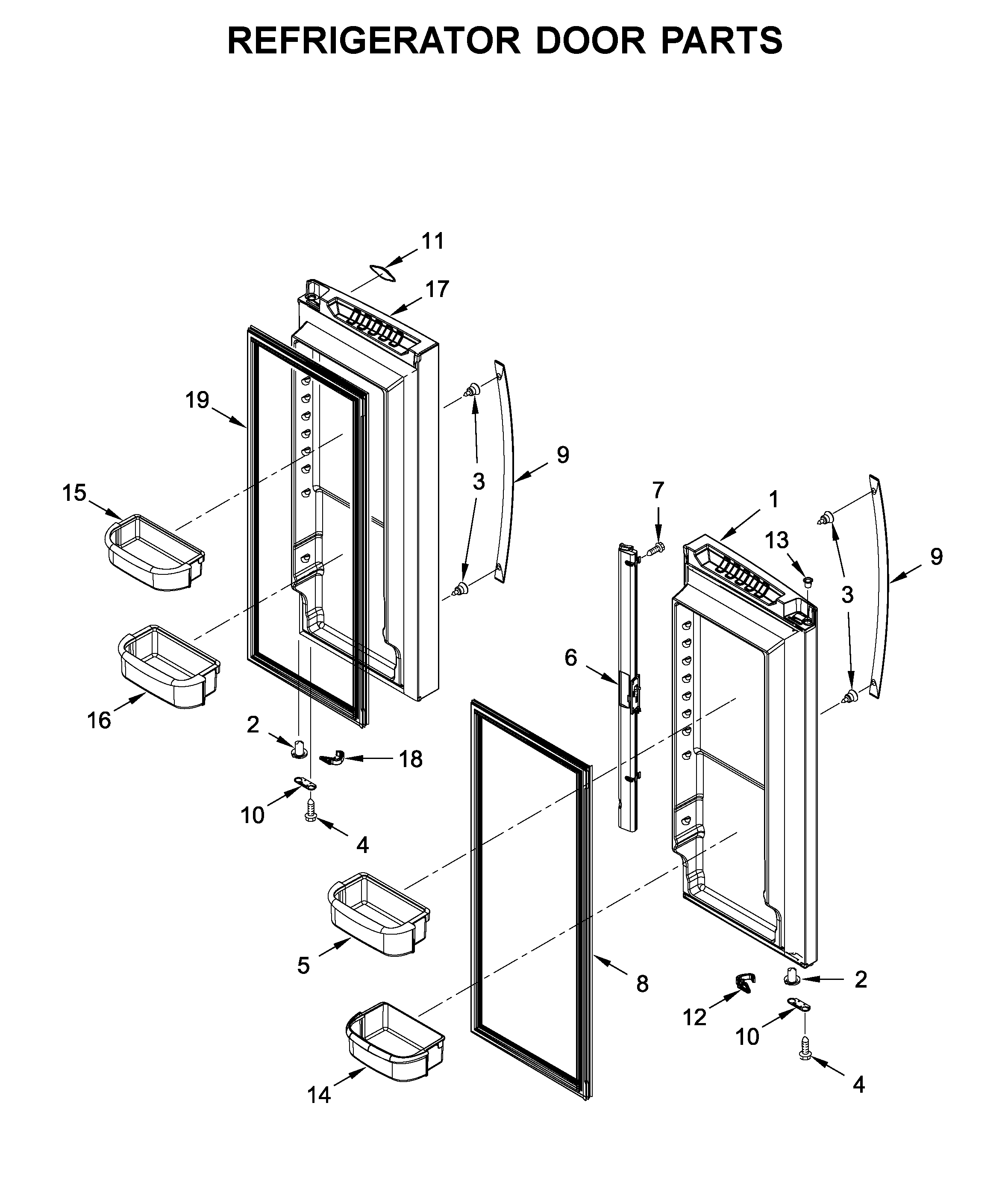 Refrigerator door parts