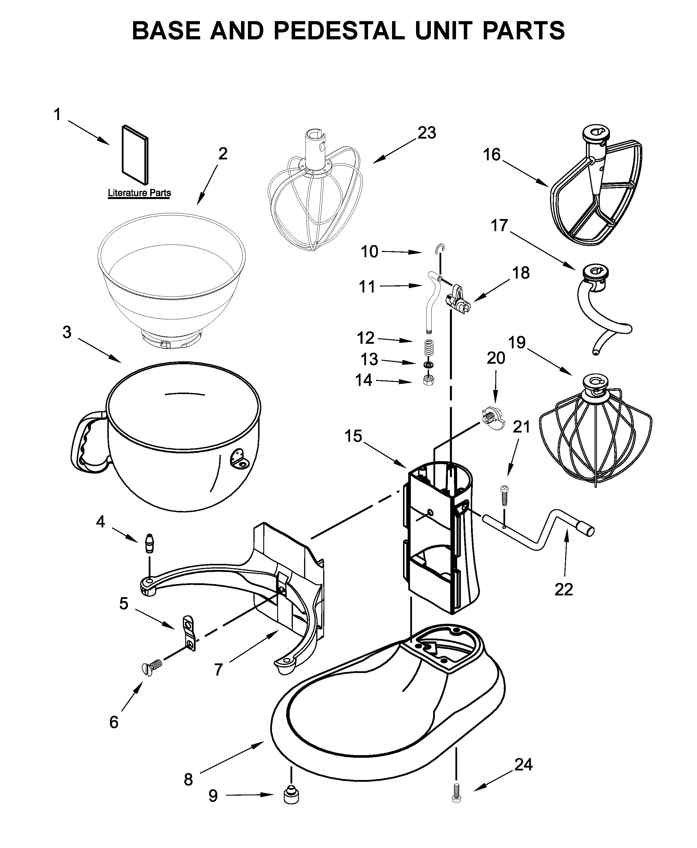 Base and pedestal unit parts