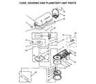 KitchenAid 5KSM125EER4 case, gearing and planetary unit parts diagram