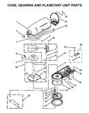 Case, gearing and planetary unit parts