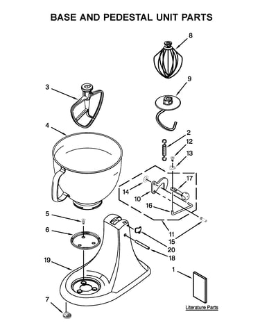 Base and pedestal unit parts