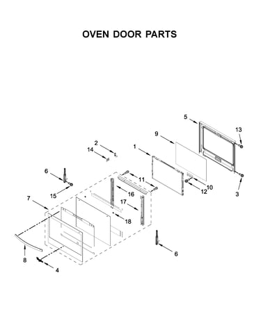 Oven door parts