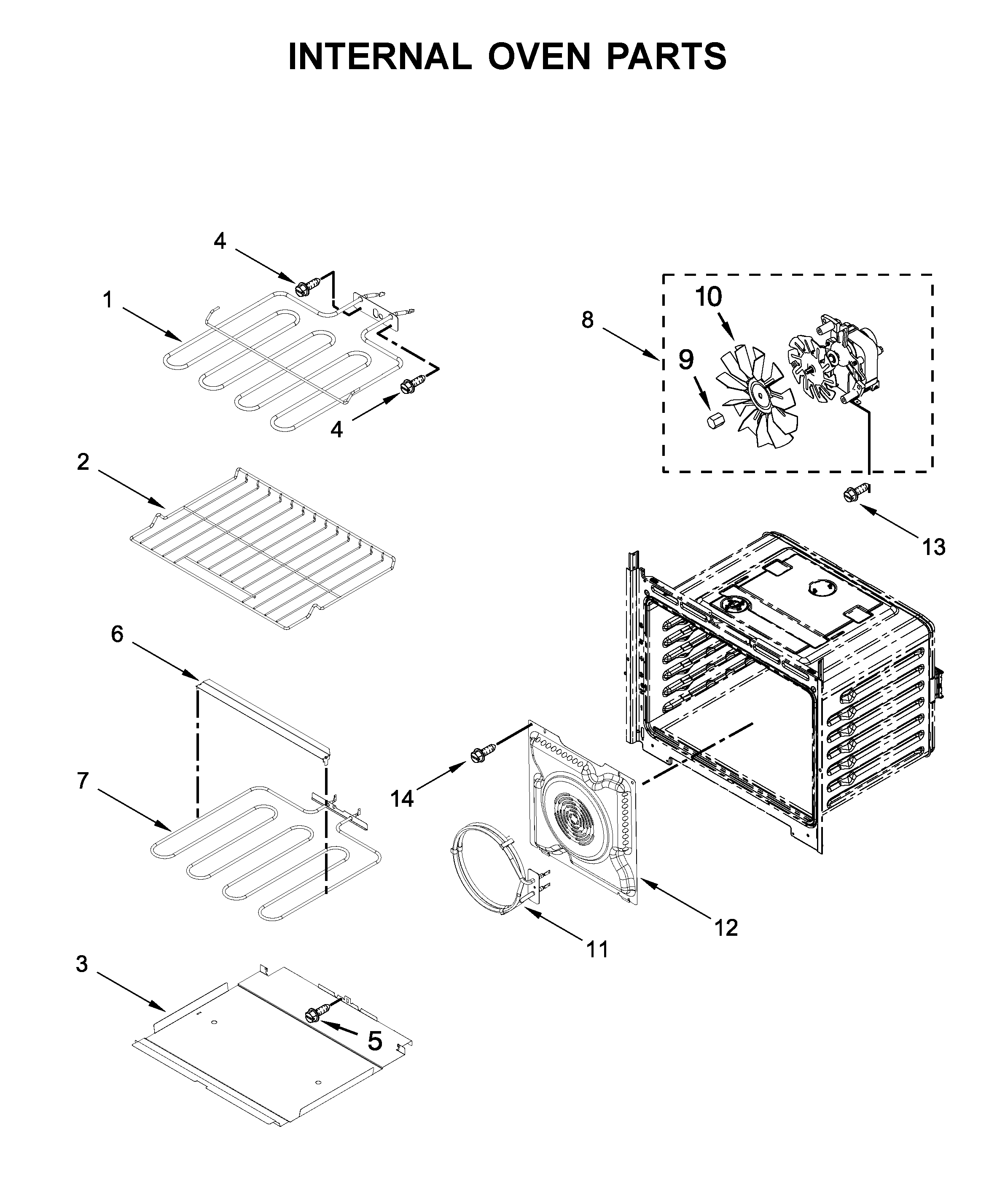 Internal oven parts