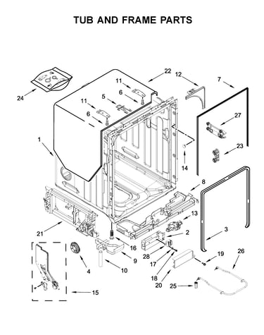 Tub and frame parts