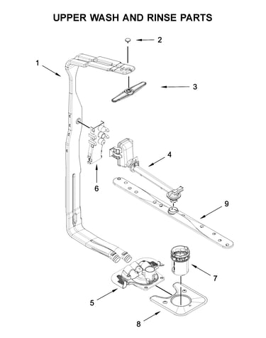 Upper wash and rinse parts