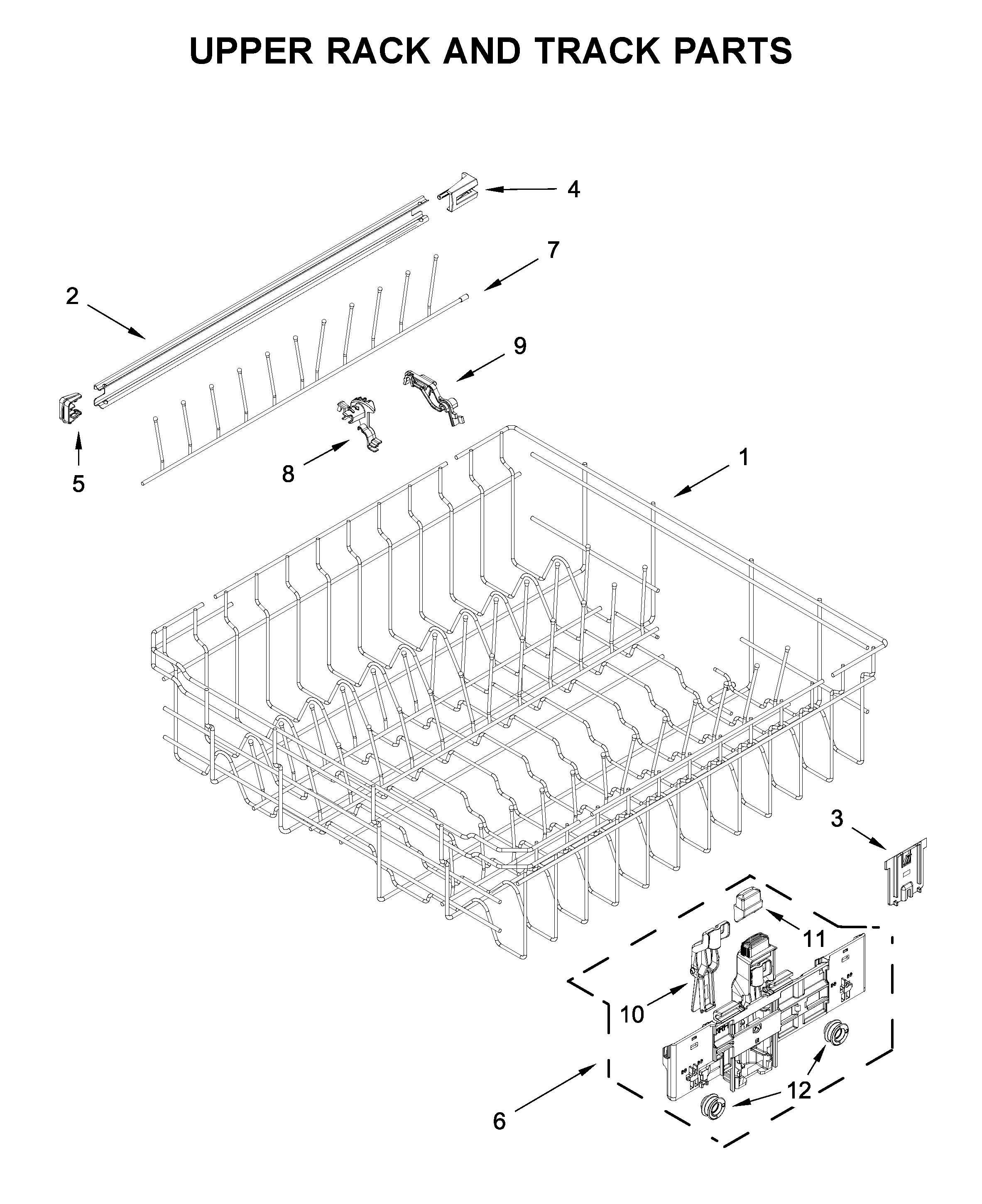 UPPER RACK AND TRACK PARTS