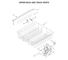 Whirlpool WDTA50SAKW0 upper rack and track parts diagram