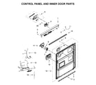 Whirlpool WDT750SAKB0 control panel and inner door parts diagram