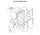 Whirlpool WDT750SAKW0 tub and frame parts diagram
