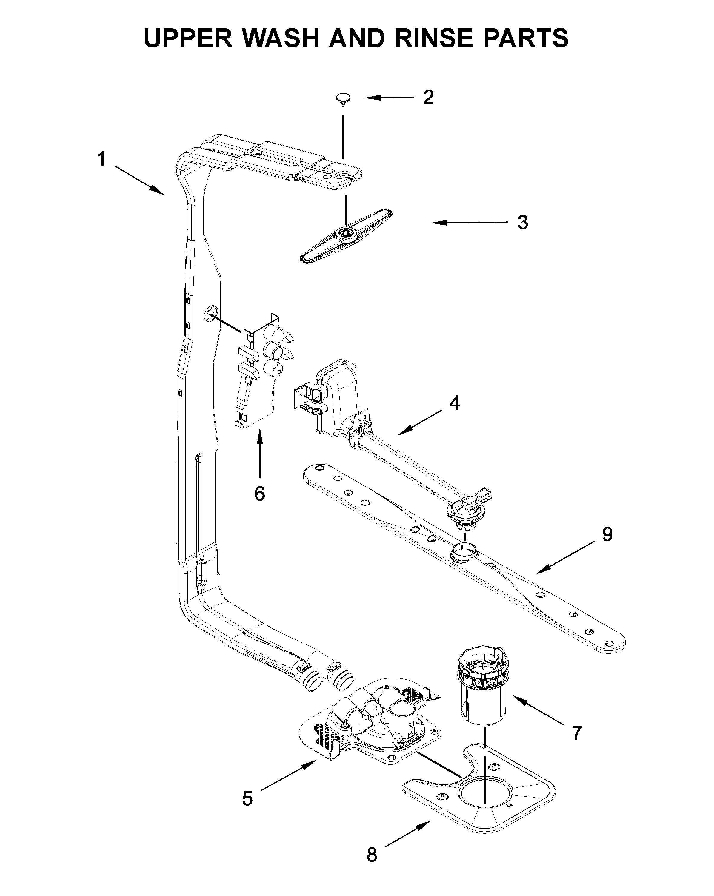 UPPER WASH AND RINSE PARTS