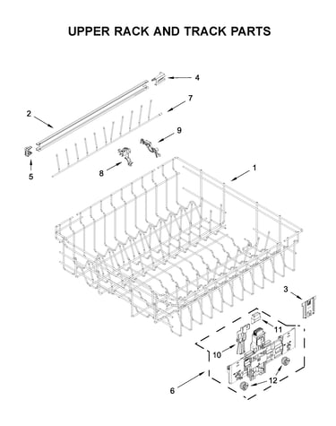 Upper rack and track parts