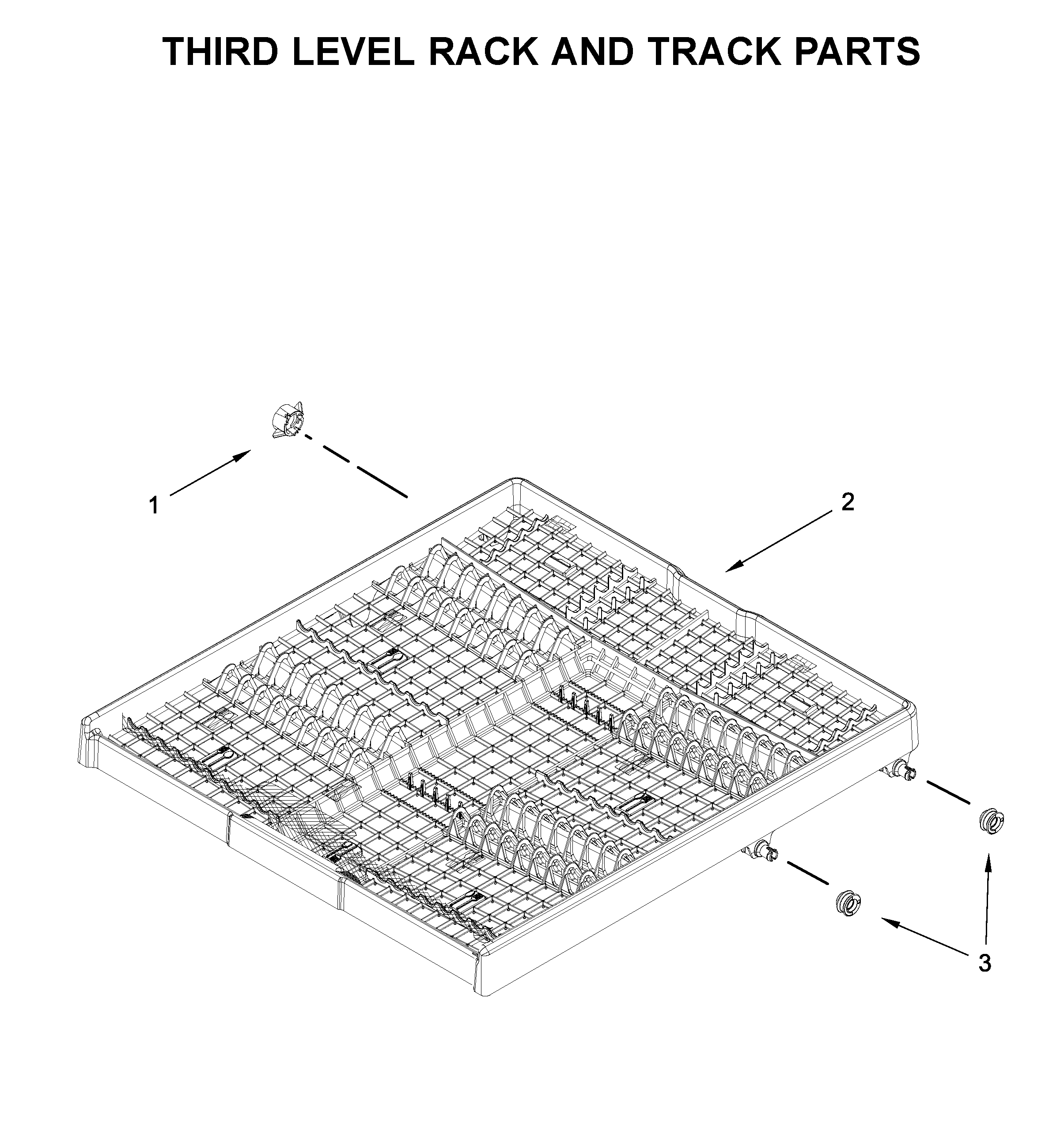 Third level rack and track parts