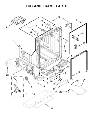 Tub and frame parts